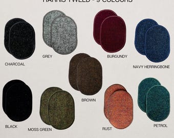 Harris Tweed® Elbow Patches, Jacket Elbow Patch, Repair Patch, Sew on Patches, Handmade Mending Patches, Sweater Repair