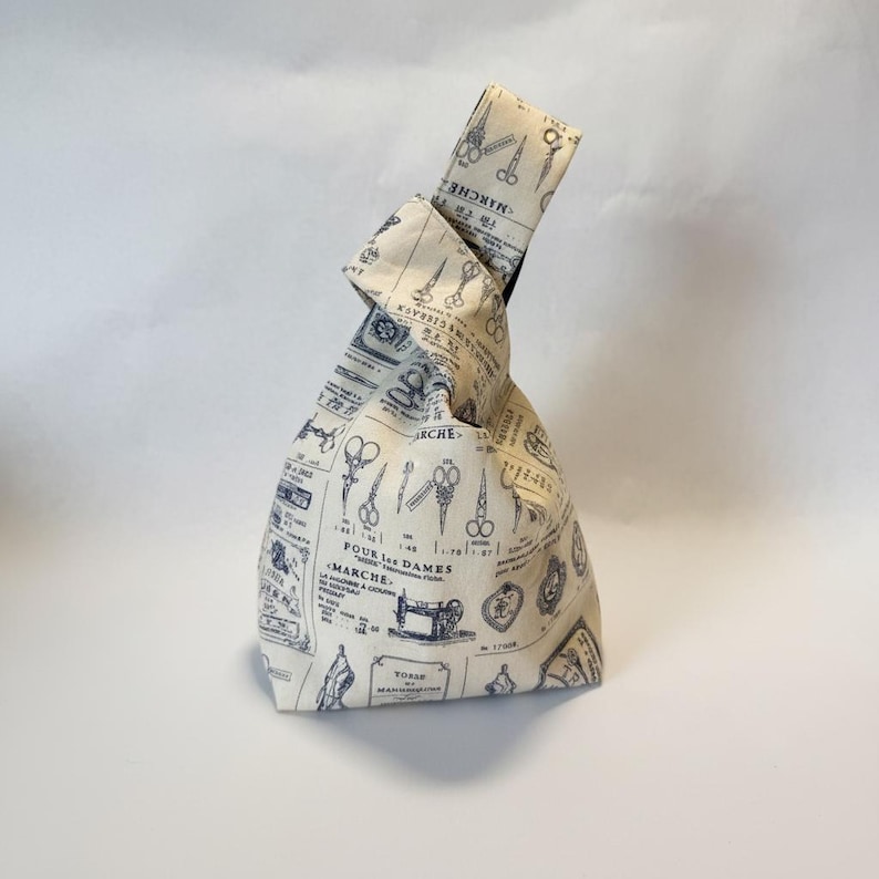 Japanische Knoten Tasche Nähset: William Morris Druck, Anfänger DIY Projekt Bild 10