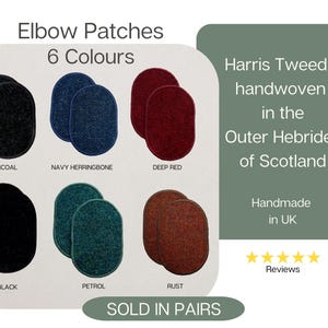 Cotoveleiras Harris Tweed: Reparo de suéter feito à mão - Vendido em pares