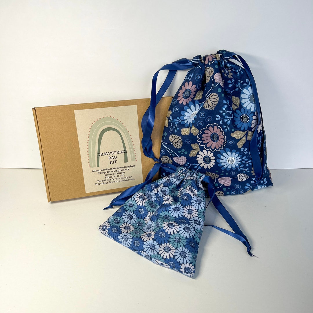 Precut Sewing Kit Make 2 Drawstring Bags Learn to Sew Etsy UK