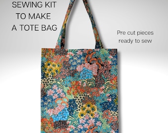 Make a Tote Bag, Learn to sew, Sewing tutorial, Adult craft kit, Sewing Kit for Kids