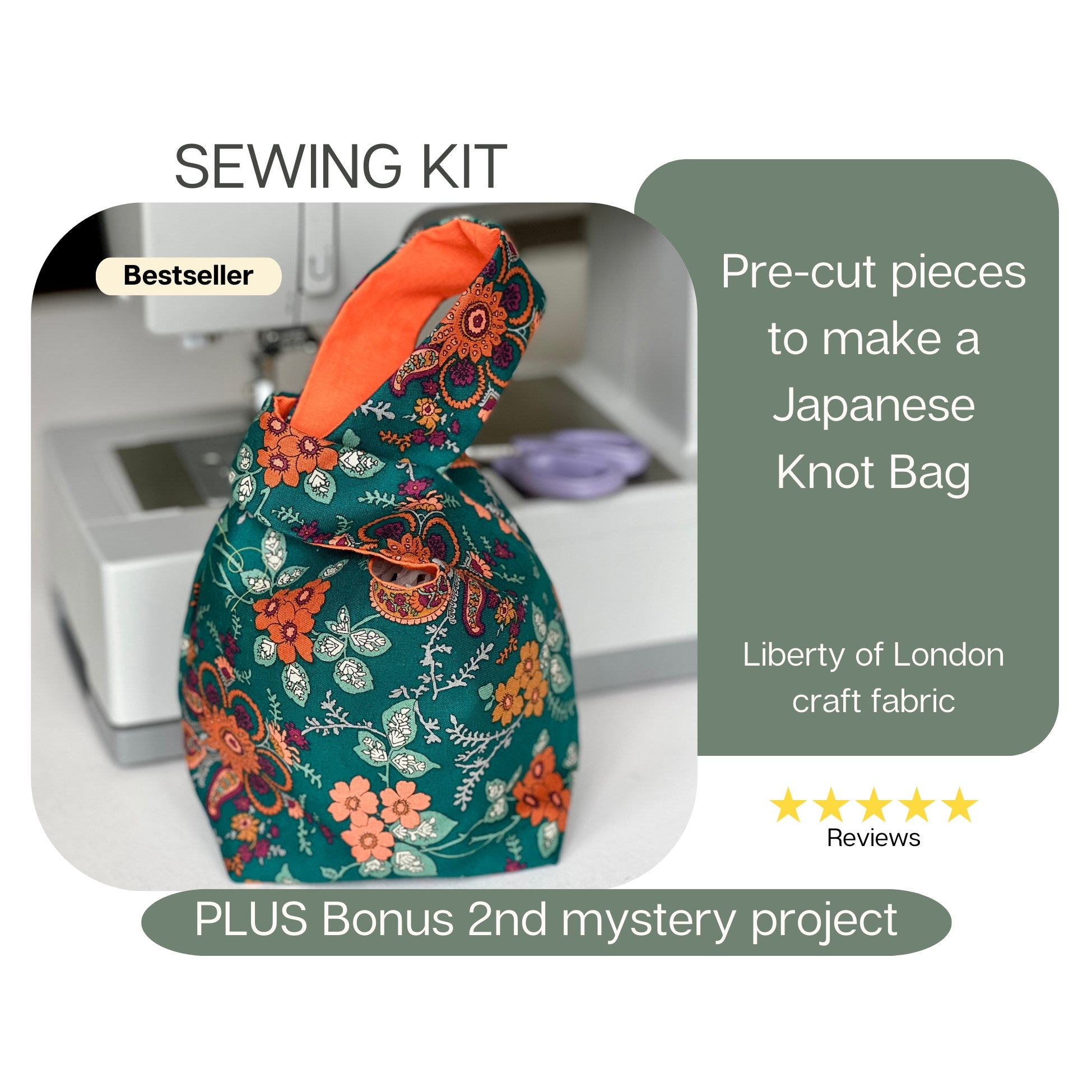 Pre Cut Sewing Kit, Fabric Boxes Sewing Project, Beginner's Craft