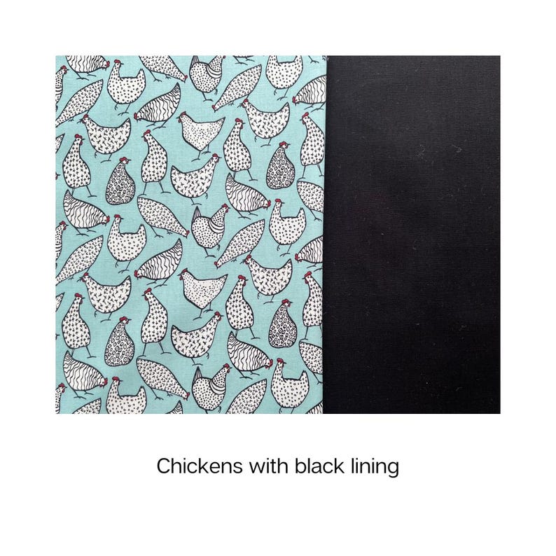 Japanese Knot Bag Sewing Kit Beginner: DIY Craft Project Chickens/Black