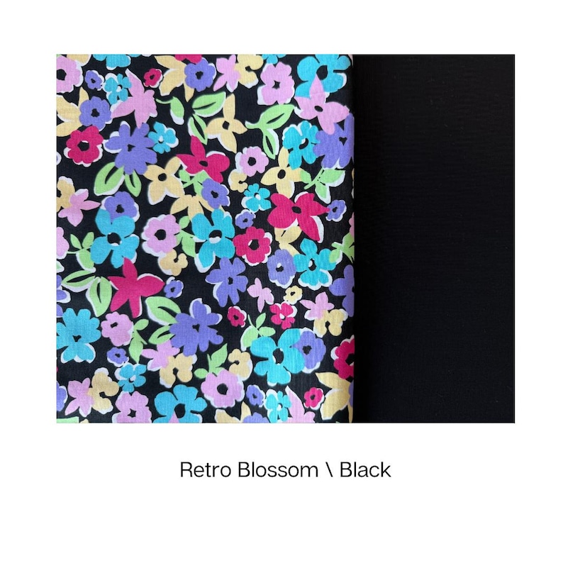 Japanische Knoten Tasche Nähset: William Morris Druck, Anfänger DIY Projekt Retro Blossom/Black