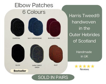 Elbow Patches in Harris Tweed®, Jacket Elbow Patch, Repair Patch, Sew on Patches, Handmade Mending Patches, Sweater Repair