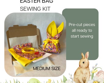 Easter Gift Bag Sewing Kit, Make a Medium Easter Bag, Easy Sewing Project, Beginner Sewing Kit