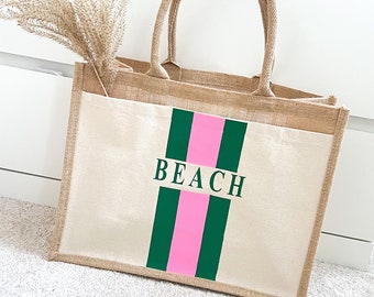 Personalisierter Jutebeutel,Einkaufstasche,100% Organic Cotton, Jutetasche, Baumwolle, Einkaufstasche,Strandtasche,Handmade,Beach,Beachbag