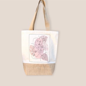 Sturdy jute bag, shopping bag, 100% organic cotton, jute bag, cotton, shopping bag, beach bag, handmade, jute bag