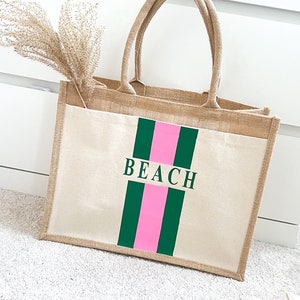 Personalized jute bag, shopping bag, 100% organic cotton, jute bag, cotton, shopping bag, beach bag, handmade, beach, beach bag