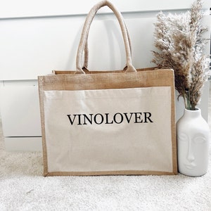 Personalized jute bag, shopping bag, 100% organic cotton, jute bag, cotton, shopping bag, beach bag, handmade, jute bag, beach