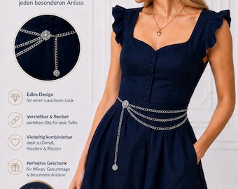 Luxus Dirndlgürtel Dirndlkette Eleganter Kettengürtel für Dirndl & Oktoberfest Dult Wiesn Trachten Accessoire Damen Charivari Wiesn Gürtel