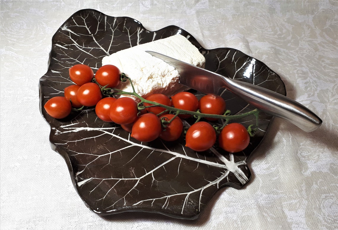 LeafShaped Platter Decorative Serving Plate Dinnerware Etsy
