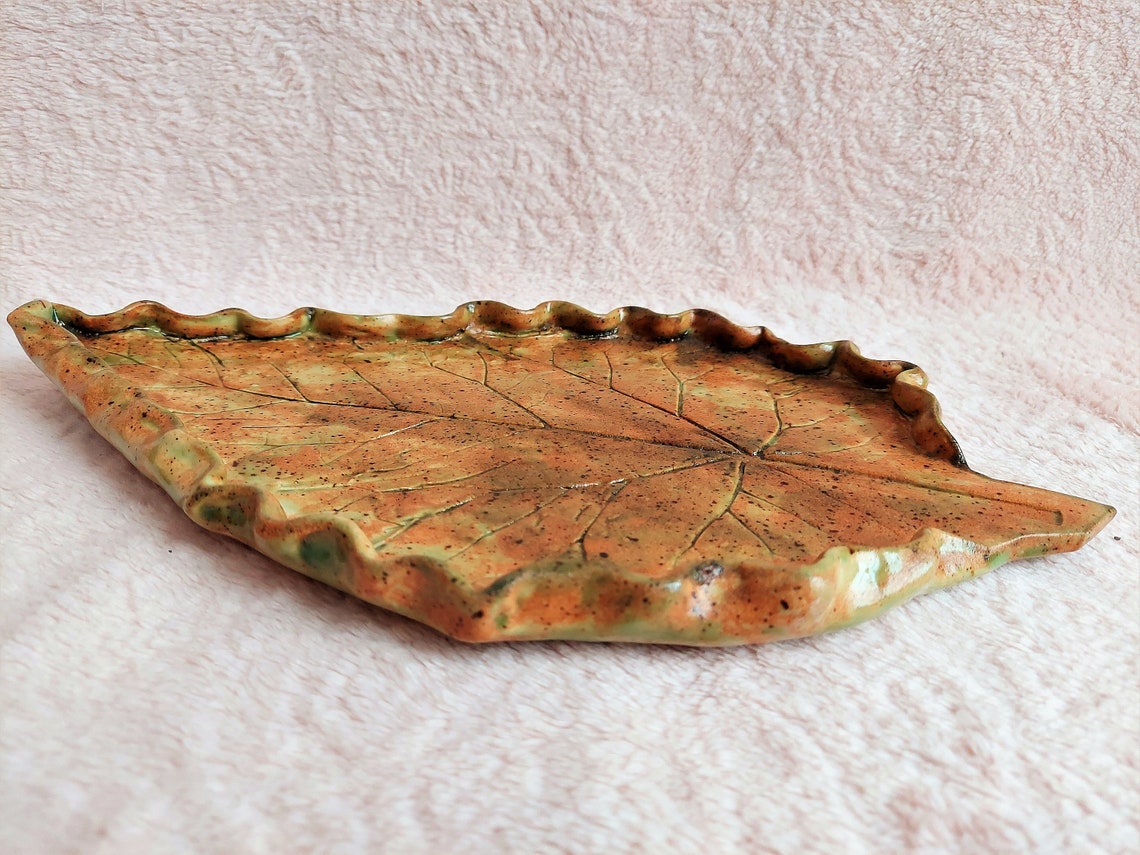 Leafshaped Platter Decorative Serving Plate Dinnerware Etsy