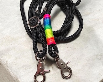 Mobile phone chain mobile phone strap mobile phone cord rainbow adjustable, anthracite