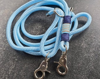 Mobile phone chain made of rope to change, interchangeable strap for mobile phone, mobile phone cord, light blue
