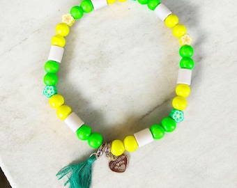 EM ceramic dog chain, dog necklace, jewelry collar for dogs, bracelet, green, neon pink, beige
