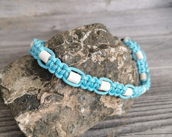 Paracord EM Keramik Hundekette, Hundehalsband, Schmuckhalsband für Hunde, Hellblau