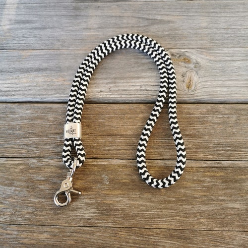 long lanyard, key chain long, made of rope, "Heimat Hafen" intermediate piece
