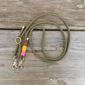 Mobile phone chain made of rope for changing, changing strap for mobile phone, olive