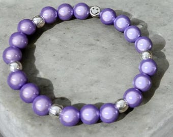 Miracle Bead Bracelet 10 mm beads, elastic, white