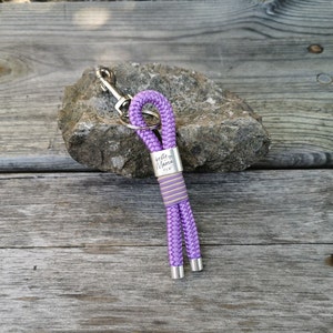 Schlüsselanhänger &quot;Beste Mama der Welt&quot; aus Tau, Segelseil, Violett/lila Accessoires, PPM Seil
