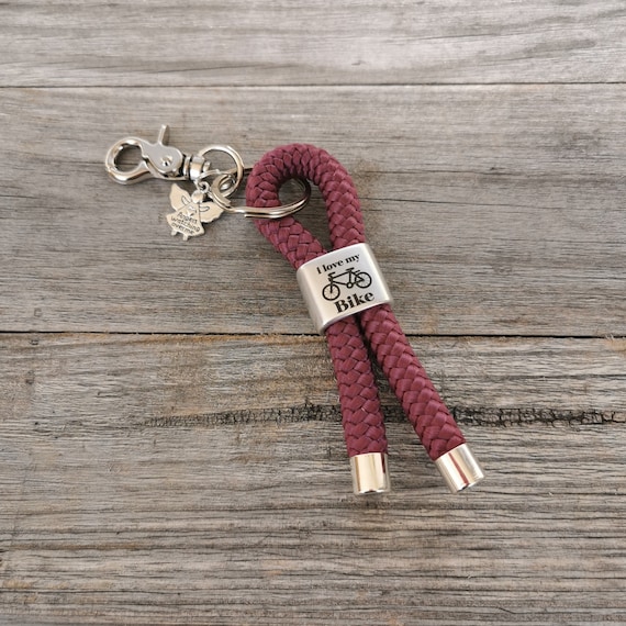 Small Keychain With Intermediate Piece Silver plated Lanyard Key