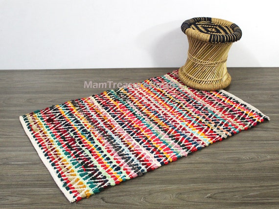 2X3 Foot Cotton Rug Rag Indian Handmade Cotton Handloom Rug Home