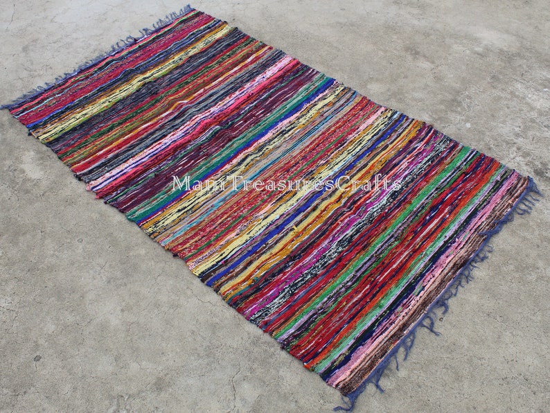 4X6 Foot Feet Chindi Rug Area Rag Rug Home Decor Bohemian Etsy