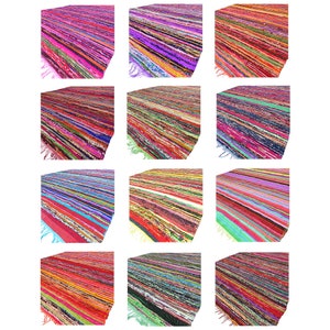 Chindi Rug Area Rag Rug Home Decor Bohemian Large Indian Carpet Floor Decor Rag Colorful Cotton Rug Living Room Rug Bathroom Rug Throw India