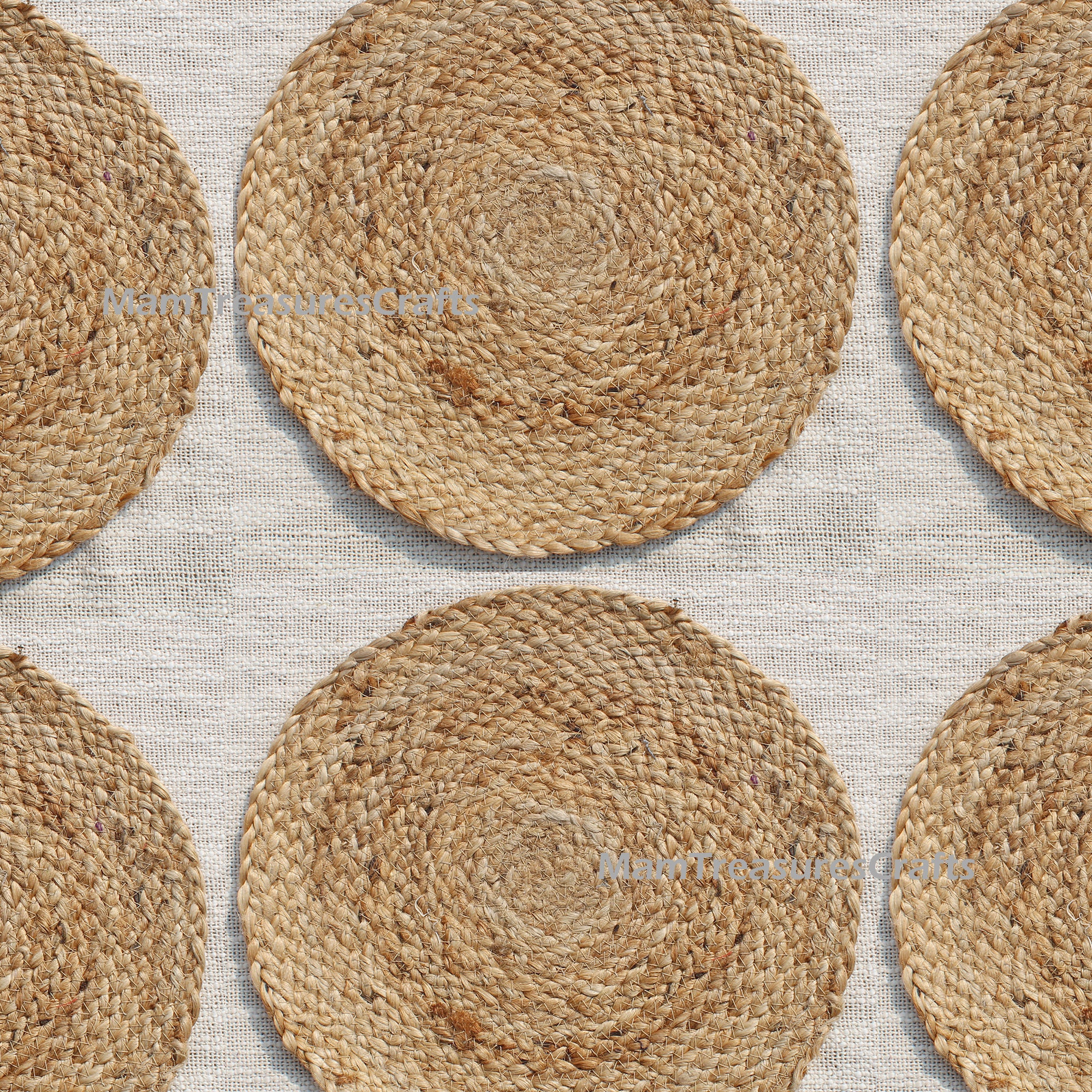 Handmade Jute Placemat 12 Inch Round Rustic Jute Placemats Etsy