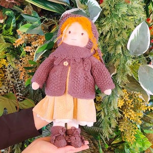 14 İnch Handmade Waldorf Doll,Eco-Friendly Doll,Perfect Gift,Custom Doll,Birthday Gift for Kids,Removable Clothing And Shoes,Organic Cotton