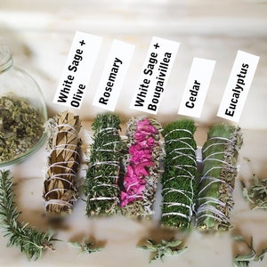 Sage bundle, White sage, Eucalyptus, Cedar, Rosemary 3/6/10/25/50/100 sticks