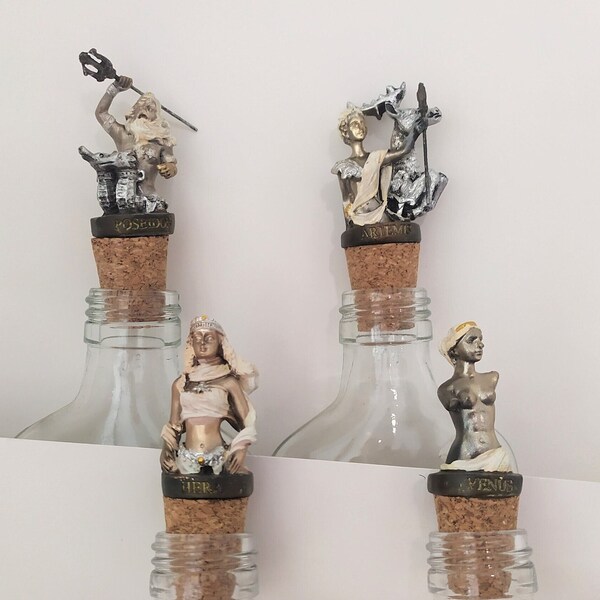 Greek Mythology Wine Stopper Set of 4 Gift Box, Officiant Gift