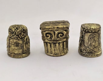 Thimble, Greek Mythology, athena owl, greek column, Acropolis, Athena Goddess