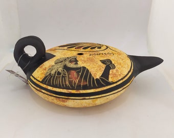 Lampe à huile Mythologie grecque Dionysos, Athéna dieux grecs