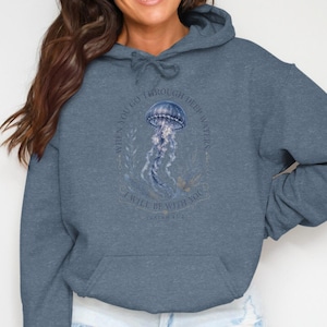 Isaiah 43:2 Jellyfish Shirt | Christian Deep Waters Scripture Tee Sweatshirt Hoodie | Faith Ocean Gift