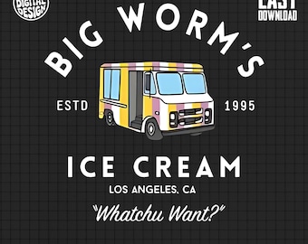 Big Worm's Ice Cream Truck Print: Retro Los Angeles Wall Art (Digital Download)