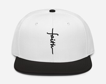 Christelijke snapback-hoed met geborduurde Faith Cross - moderne Faith-pet