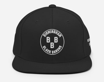 Embroidered Birmingham Black Barons, Negro League Baseball, Snapback Hat