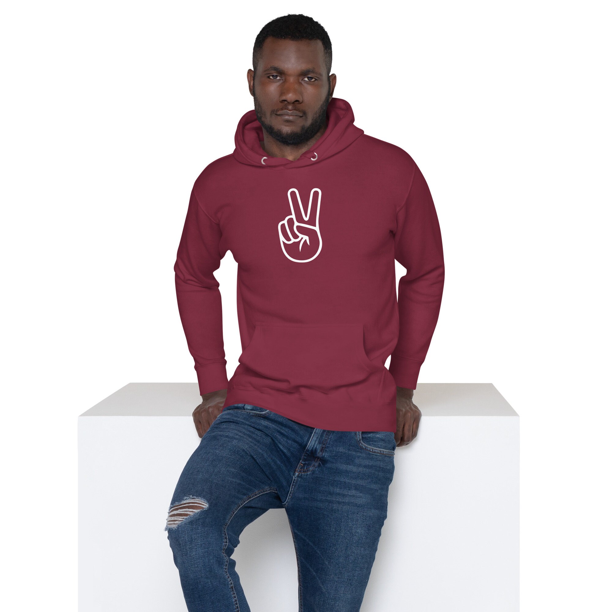 Flowers Peace Sign Sweatshirt, Peace Sweater for Women
