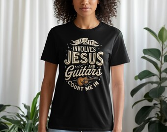 イエスとギター、私を仲間に入れてくださいTシャツ、クリスチャンミュージック愛好家スウェットシャツ、信仰パーカー、宗教的なタンクトップギフト