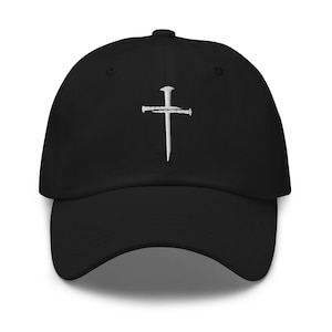 Nail Cross Christian Dad Hat - Faith Inspired Embroidered Baseball Cap