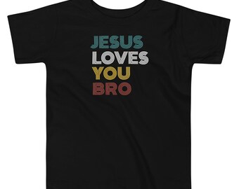 Camiseta "Jesús te ama, hermano": divertida e inspiradora camiseta cristiana de manga corta para niños pequeños