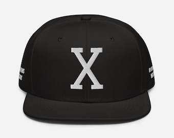 Embroidered Malcolm X, &quot;X&quot;,  Black History, Civil Rights, Snapback Hat