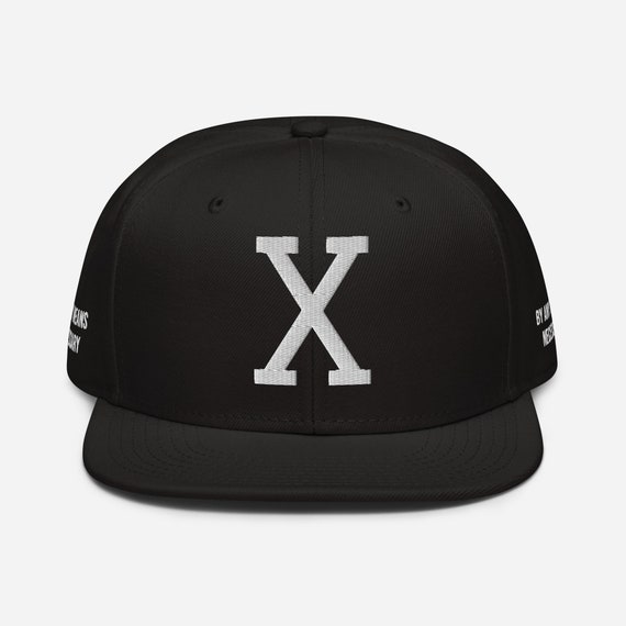 刺繍入りマルコムX、「X」、黒人歴史、公民権、スナップバックハット