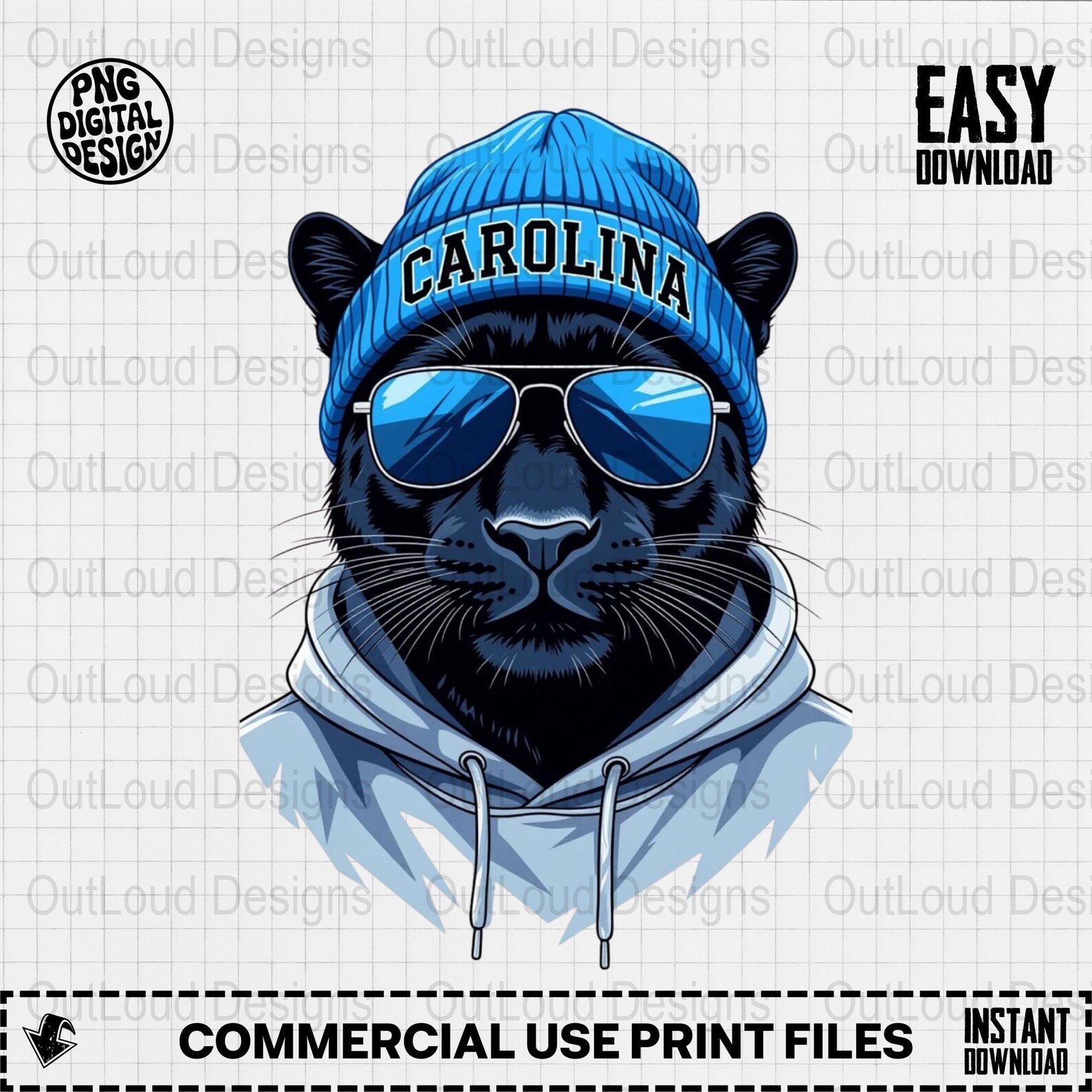 Carolina Panther PNG Digital Download Football Fan Carolina Animal 