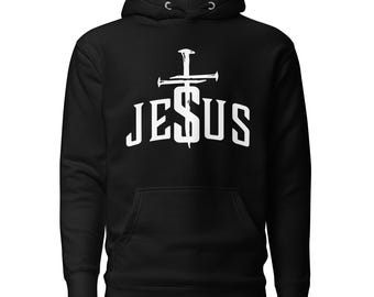 Minimalist Jesus Hoodie: Unisex Christian Pullover