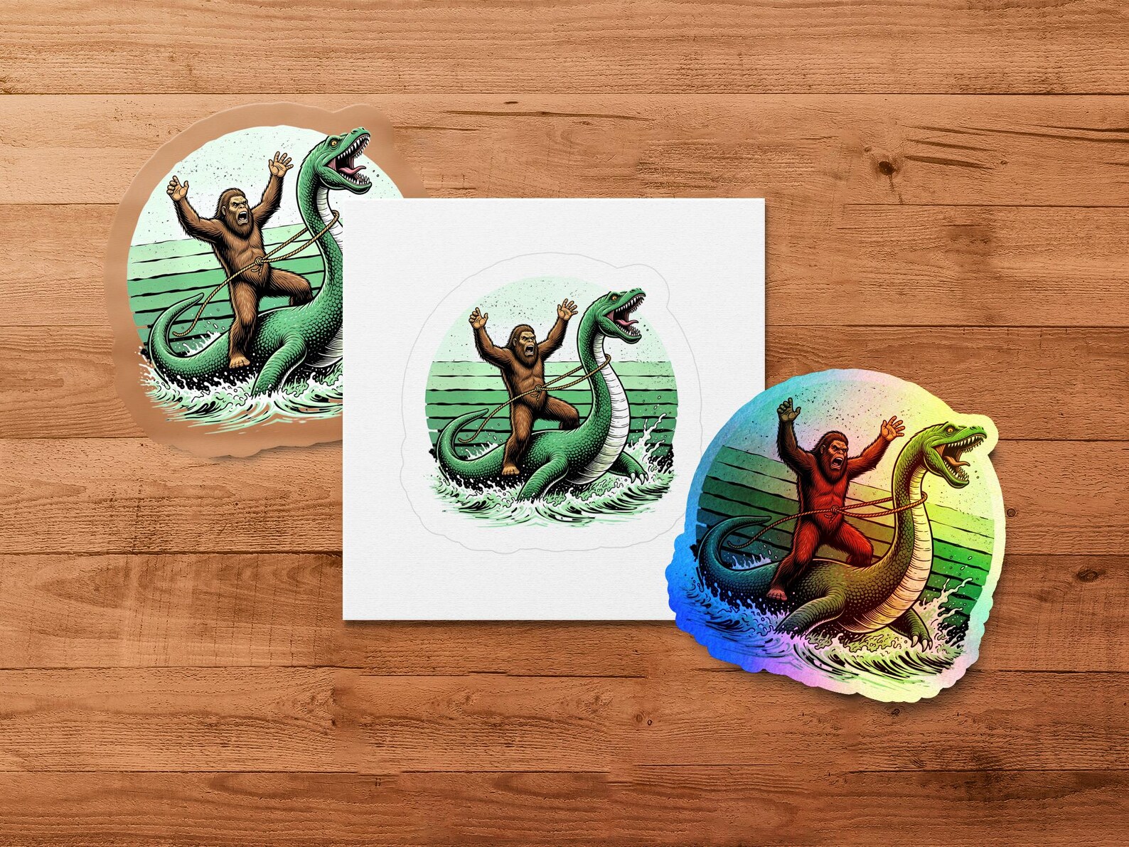 Sasquatch Riding Zebra Bigfoot Riding Loch Ness Monster Clipart, Funny Cryptid Digital Art ...