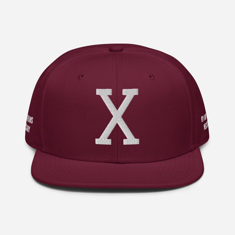 Embroidered Malcolm X, "X", Black History, Civil Rights, Snapback Hat image 4