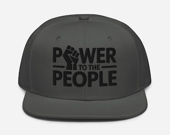 Bestickte Power to the People Snapback Kappe aus Bio-Baumwolle